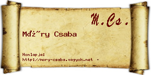 Móry Csaba névjegykártya